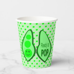 Vasos De Papel Listo para usar Baby Shower preñado verde