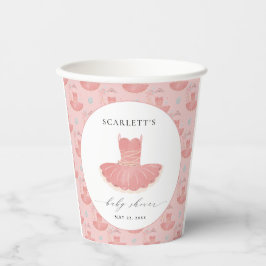 Vasos De Papel Little Ballerina Pink Tutu Baby Shower