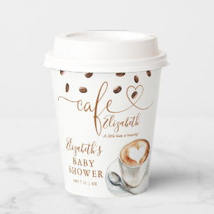 Vasos De Papel Little Bean Is Brewing Cafe Coffee Baby Shower