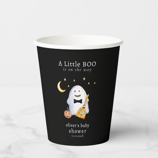 Vasos De Papel Little Boo Ghost Hollaween Baby Shower (Anverso)