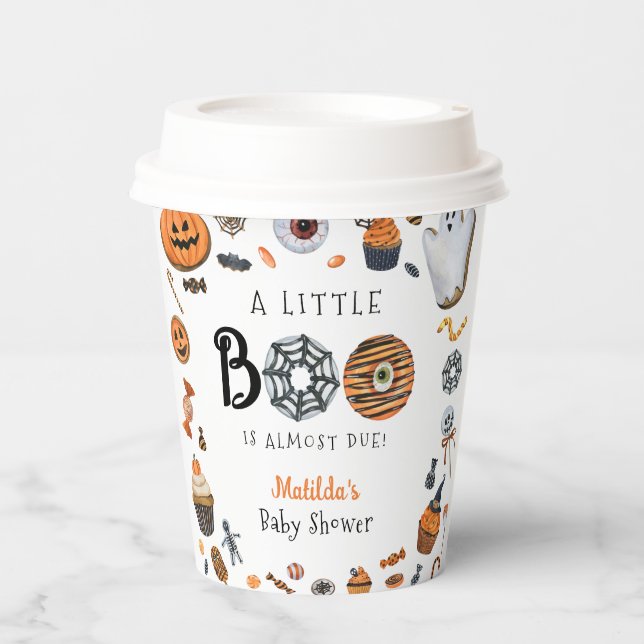 Vasos De Papel Little Boo Halloween Baby Shower (Anverso)