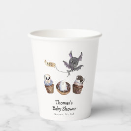 Vasos De Papel Little Boo Halloween cupcake Baby Shower