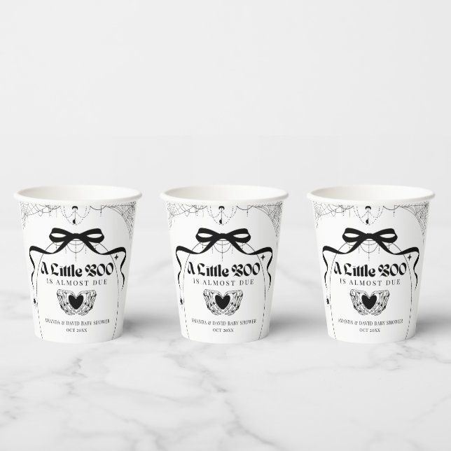 Vasos De Papel Little Boo Minimal Gothic Halloween Baby Shower (Multi)