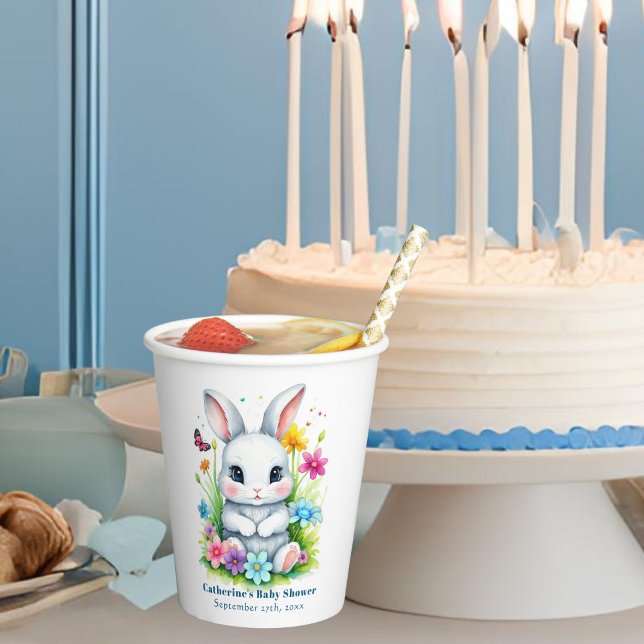Vasos De Papel Little Bunny Wildflower Garden Easter Baby Shower (Subido por el creador)