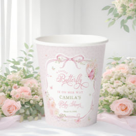 Vasos De Papel Little Butterfly Girl Baby Shower