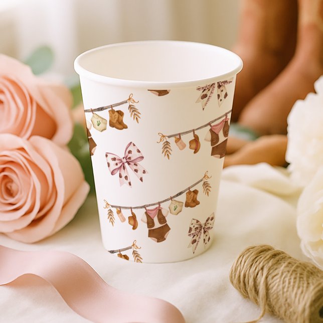 Vasos De Papel Little Cowgirl Western Clothes Baby Shower (Subido por el creador)