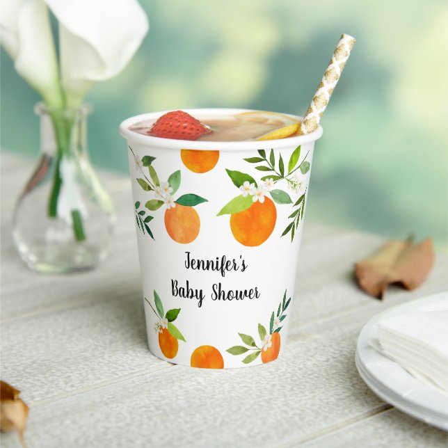 Vasos De Papel Little Cutie Greeneration Floral Baby Shower (in situ)