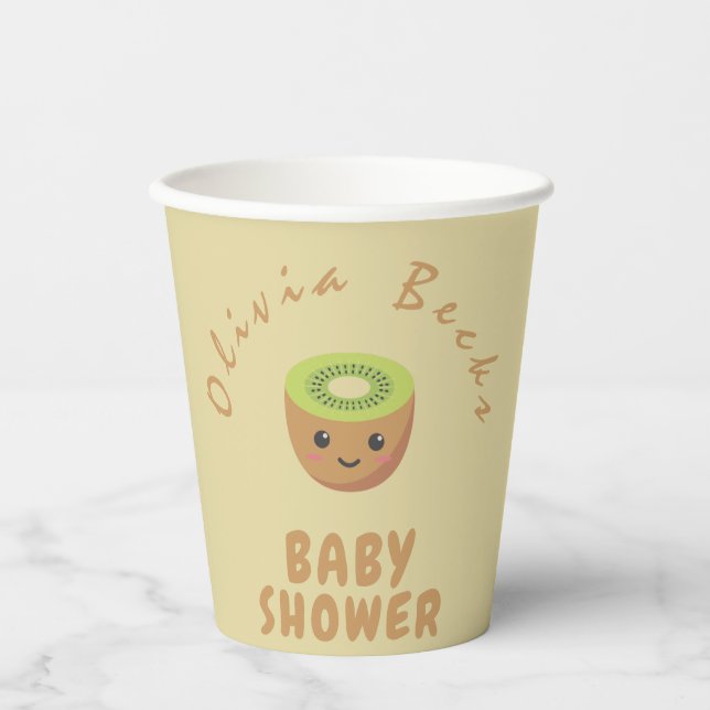 Vasos De Papel Little Cutie Kiwi Baby Shower (Anverso)