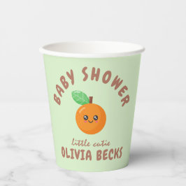 Vasos De Papel Little Cutie Naranja Baby Shower