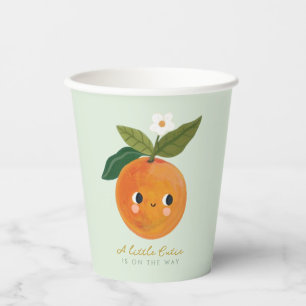 Vasos De Papel Little Cutie Naranja Baby Shower