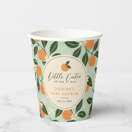 Vasos De Papel Little Cutie Naranja Citrus Baby Shower