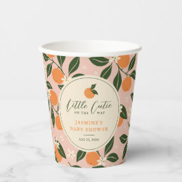 Vasos De Papel Little Cutie Naranja Citrus Baby Shower
