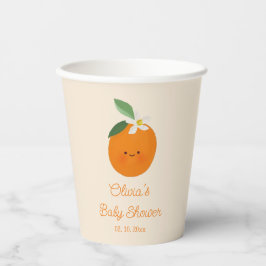 Vasos De Papel Little Cutie Naranja Citrus Baby Shower