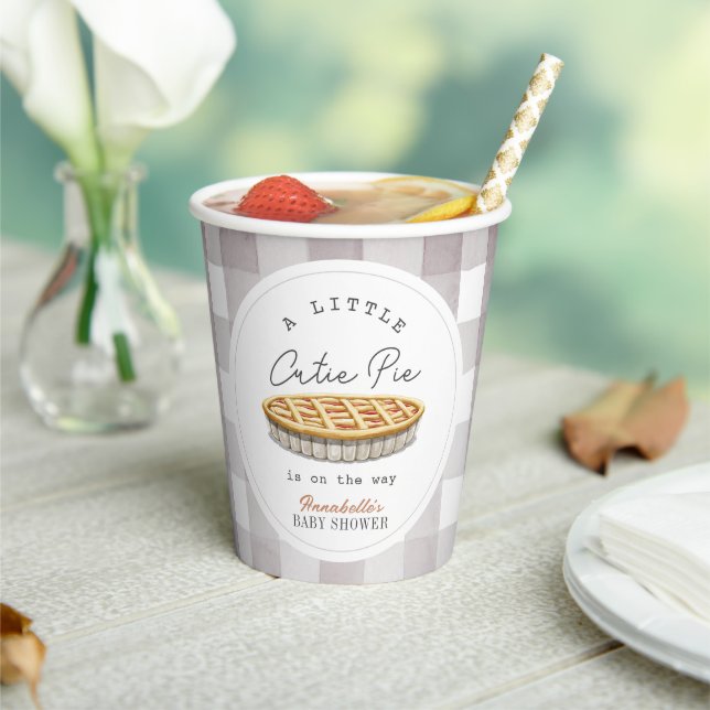 Vasos De Papel Little Cutie Pie Acción de Gracias Baby Shower (in situ)