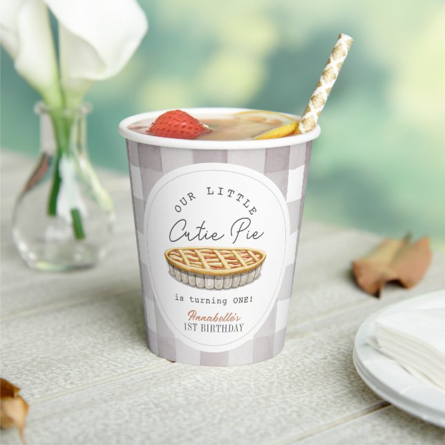 Vasos De Papel Little Cutie Pie Día de Acción de Gracias Cumpleañ (in situ)