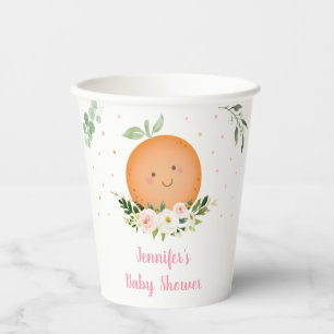 Vasos De Papel Little Cutie Pink Floral Baby Shower