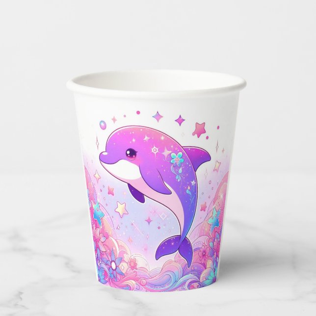 Vasos De Papel Little Dolphin Baby Shower (Anverso)