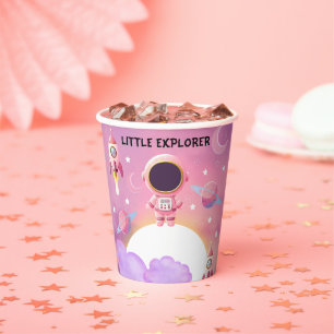 Vasos De Papel Little Explorer Modern Purple Baby Shower