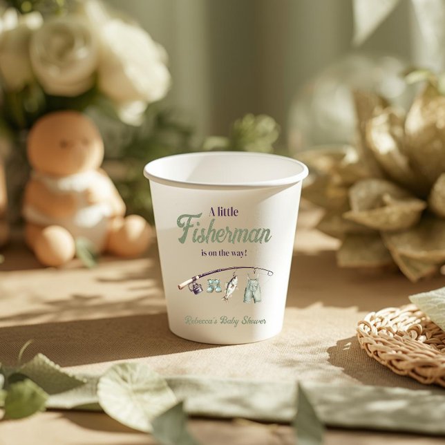 Vasos De Papel Little Fishman Clothesline Fishing Baby Shower (Subido por el creador)