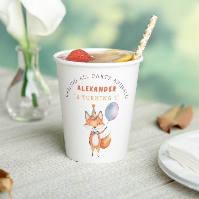 Vasos De Papel Little Fox Birthday Party (in situ)