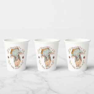 Vasos De Papel Little Girl Elephant Baby Shower