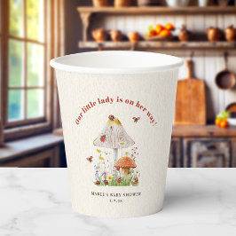 Vasos De Papel Little Lady Ladybug Mushroom Flowers Baby Shower