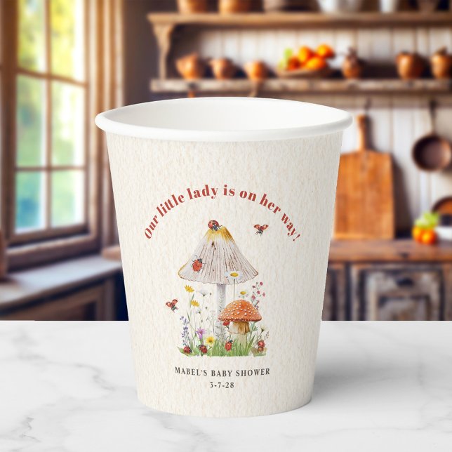Vasos De Papel Little Lady Ladybug Mushroom Flowers Baby Shower (Subido por el creador)