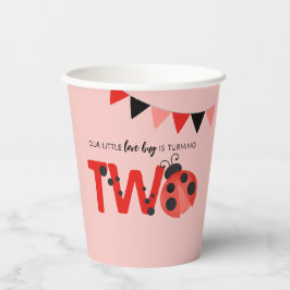 Vasos De Papel Little Love Bug is Turning Two Ladybug Paper Cups