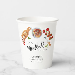 Vasos De Papel Little Meatball Italian Food Baby Shower