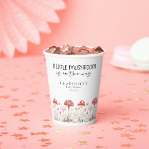 Vasos De Papel Little Mushroom Wildflowers Baby Shower Paper cup