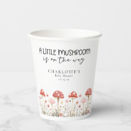 Vasos De Papel Little Mushroom Wildflowers Baby Shower Paper cup