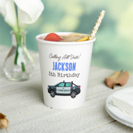 Vasos De Papel Little Officer Police Birthday | Personalized 