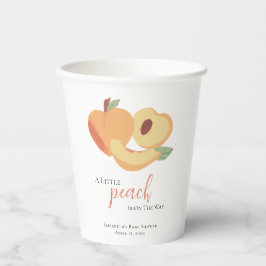 Vasos De Papel Little Peach on the Way Baby Shower Cute