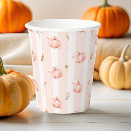 Vasos De Papel Little Pumpkin Bow Fall Floral Baby Shower 