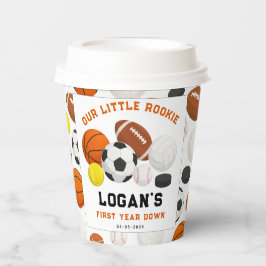 Vasos De Papel Little Rookie Sports 1st Birthday Party | All-Star