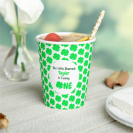 Vasos De Papel Little Shamrock 1er cumpleaños
