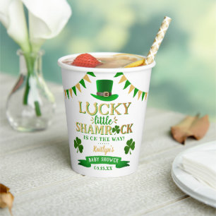 Vasos De Papel Little Shamrock St. Patrick's Day Baby Shower