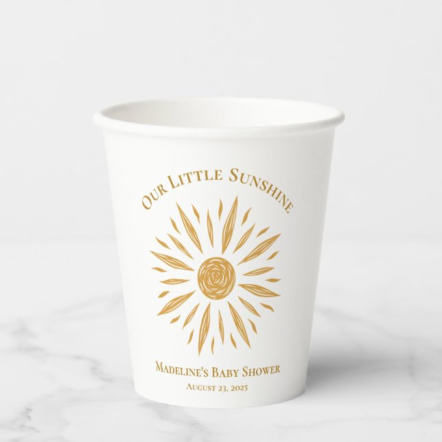 Vasos De Papel Little Sunshine Baby Shower Paper Cup (Anverso)