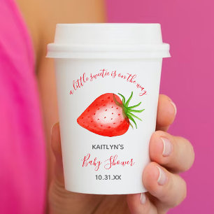 Vasos De Papel Little Sweetie Strawberry Baby Shower