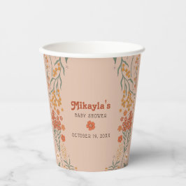 Vasos De Papel Little Wildflower Fall Rustic Boho Baby Shower