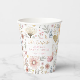 Vasos De Papel Little Wildflower Floral Baby Shower