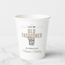 Vasos De Papel Llámame Antiguo Fashion Retro White Whiskey Cumple