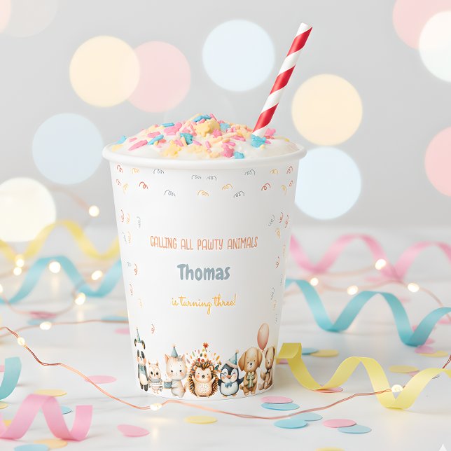 Vasos De Papel Llamando a la fiesta de cumpleaños de todos los an (Subido por el creador)