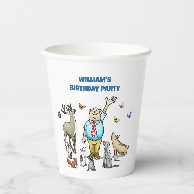 Vasos De Papel Llamando a todos los animales de fiesta (Anverso)