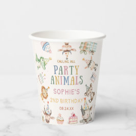 Vasos De Papel Llamando a todos los animales de fiesta Cumpleaños