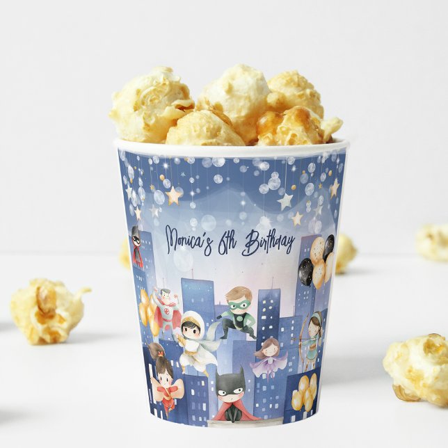 Vasos De Papel Llamando a todos los superhéroes cumpleaños (Subido por el creador)