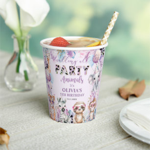 Vasos De Papel Llamar a todos los animales Fiestas Jungle Safari