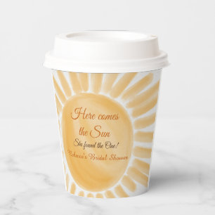 Vasos De Papel Llega el Sol Rayo Amarillo Despedida de Soltera