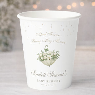 Vasos De Papel Lloviznas Elegantes de Abril Traen Flores de Mayo 