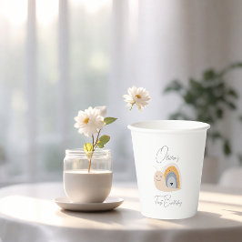 Vasos De Papel Lluvia arcoiris de la fiesta de cumpleaños